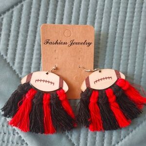 Earrings football shaped